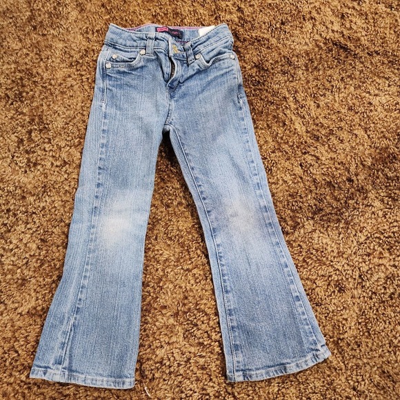 Levis Girls Flare Jeans Sparkle Buttons Adjustable Waist Size 5 - Picture 2 of 11